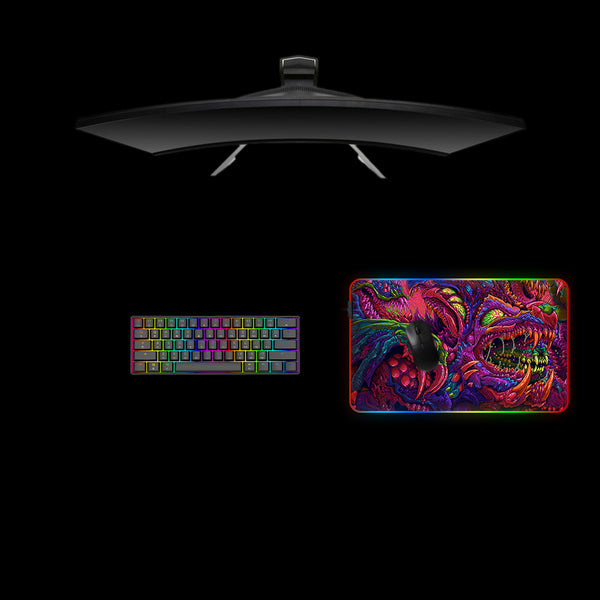 Hyperbeast Wolf Design Medium Size RGB Illuminated Gaming Mouse Pad