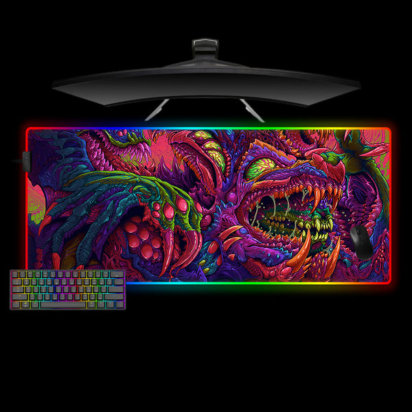 Hyperbeast Wolf Design XL Size RGB Illuminated Gaming Mouse Pad