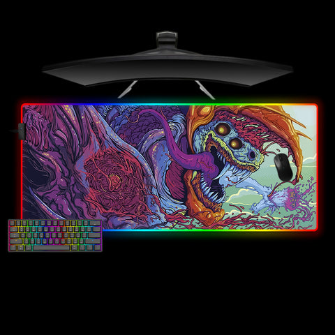 CSGO Hyperbeast Wounded Design XL Size RGB Lighting Gamer Mouse Pad, Computer Desk Mat