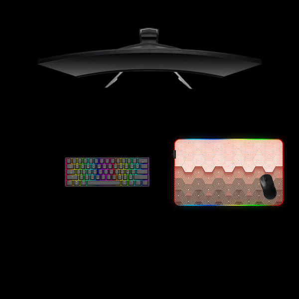 Hypnotic Hex Pattern Design Medium Size RGB Lit Gamer Mouse Pad