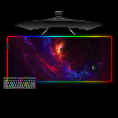 Ice & Fire Nebula Design Large Size RGB Illuminated Gamer Mouse Pad