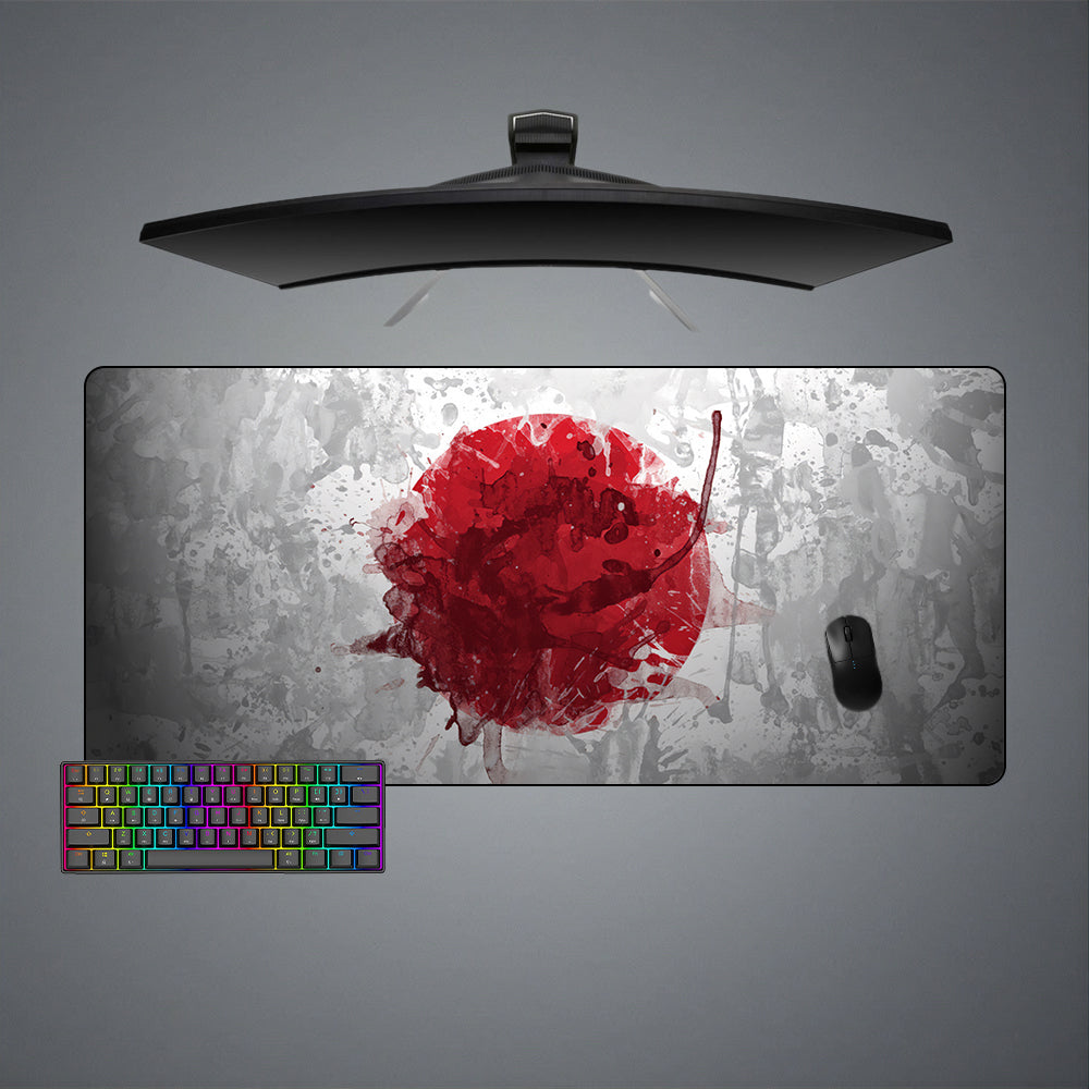 Japanese Flag Splash Paint Design XXL Size Gamer Mousepad
