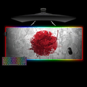 Japanese Flag Splash Paint Design XXL Size Gamer RGB Lit Mousepad