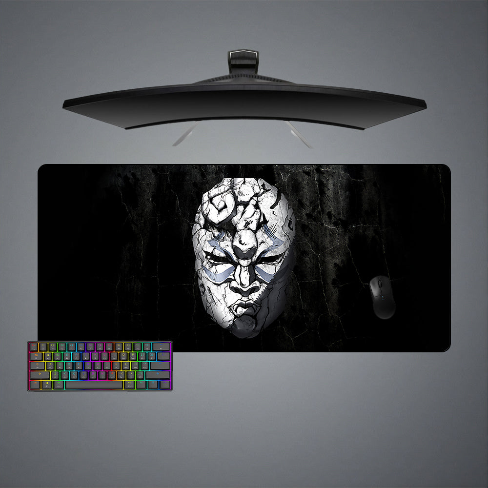 XXL size gamer mousepad with Jojos Bizarre Adventure Stone Mask printed design