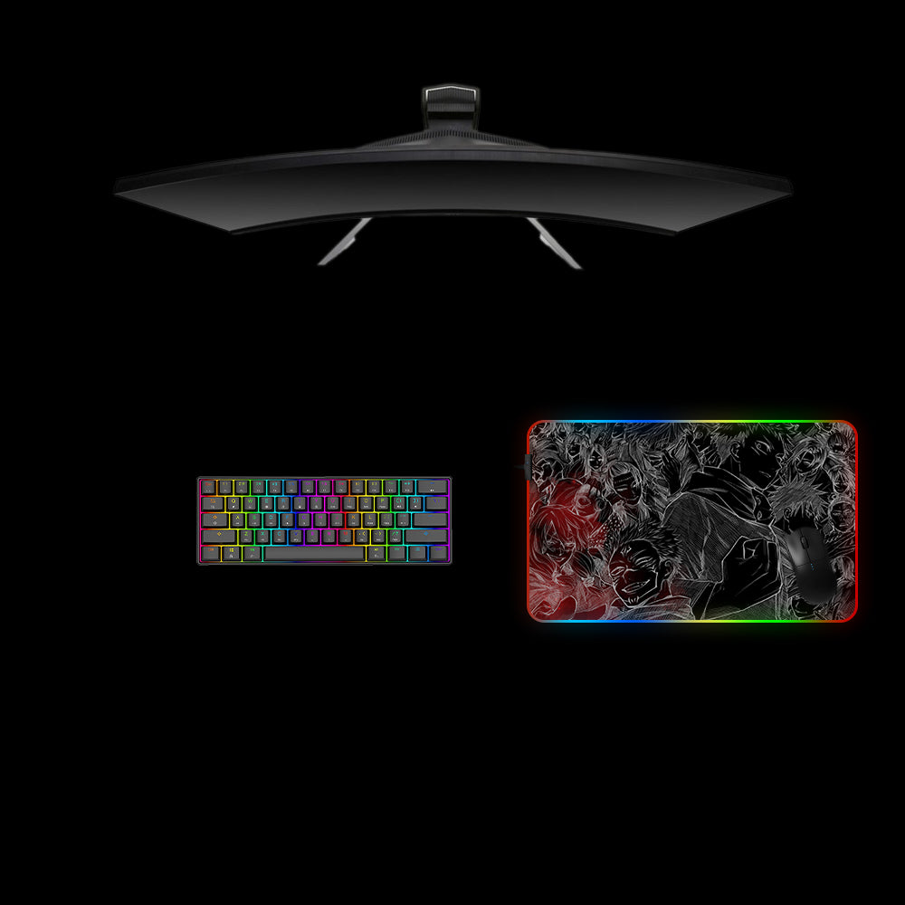 Jujutsu Kaisen Drawing Design Medium Size RGB Lit Gaming Mouse Pad