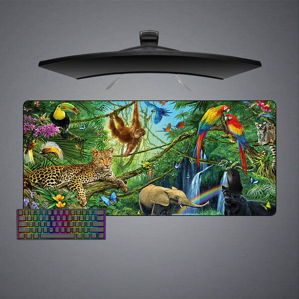 Jungle Animals Design XXL Size Gamer Mouse Pad, Computer Desk Mat