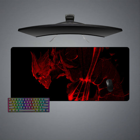 XL size gaming mousepad with Kaiju No 8 Kafka Hibino Red printed design