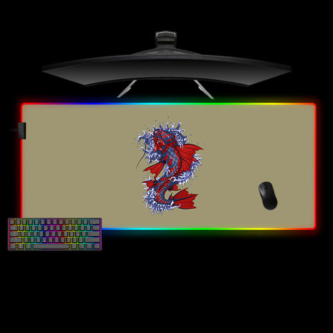Koi Fish Art Design Large Size RGB Backlit Gaming Mouse Pad, Computer Desk Mat