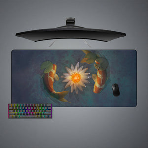 Koi Fish Design Large Size Gaming Mouse Pad, Computer Desk Mat