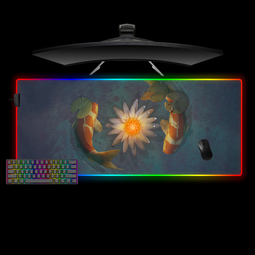 Koi Fish Design RGB Mouse Pad XL Gaming Desk Mat