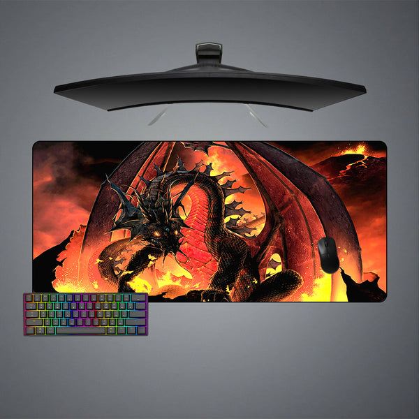 Lava Dragon Design XXL Size Gamer Mouse Pad, Computer Desk Mat
