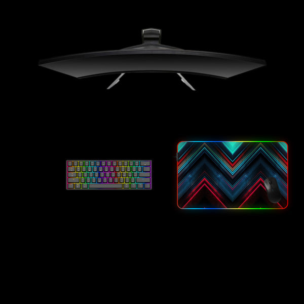 Layered Triangle Design Medium Size RGB Backlit Gaming Mouse Pad