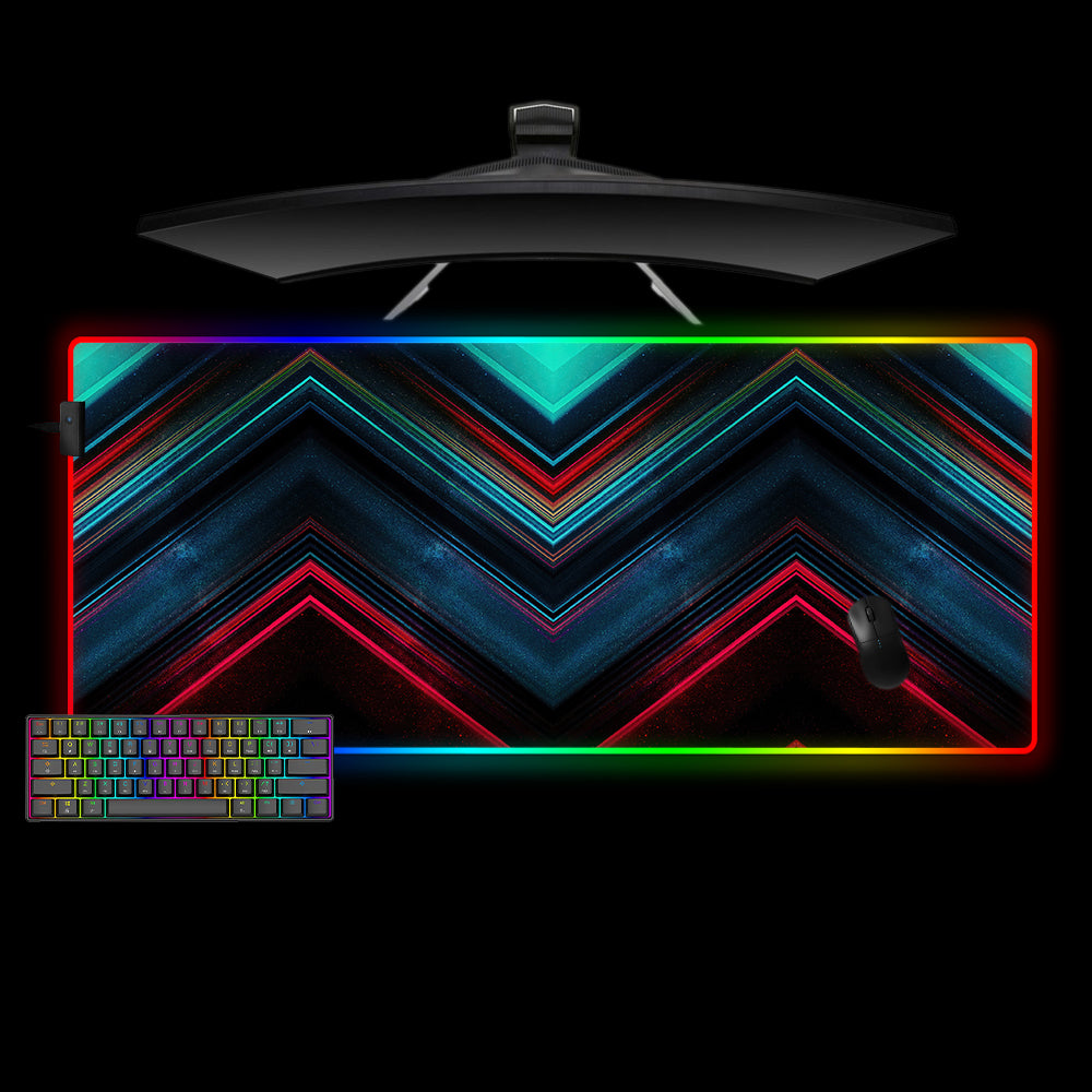 Layered Triangle Design XXL Size RGB Backlit Gaming Mouse Pad