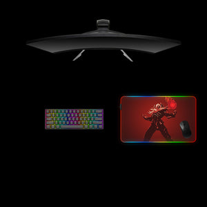 Vladimir Red Design Medium Size RGB Lighting Gaming Mouse Pad, Computer Desk Mat