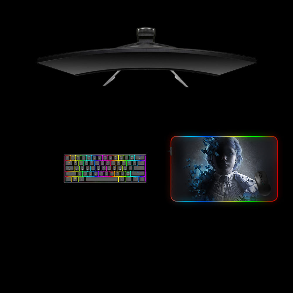 Lies of P Sophia Design Medium Size RGB Light Gamer Mouse Pad, Computer Desk Mat