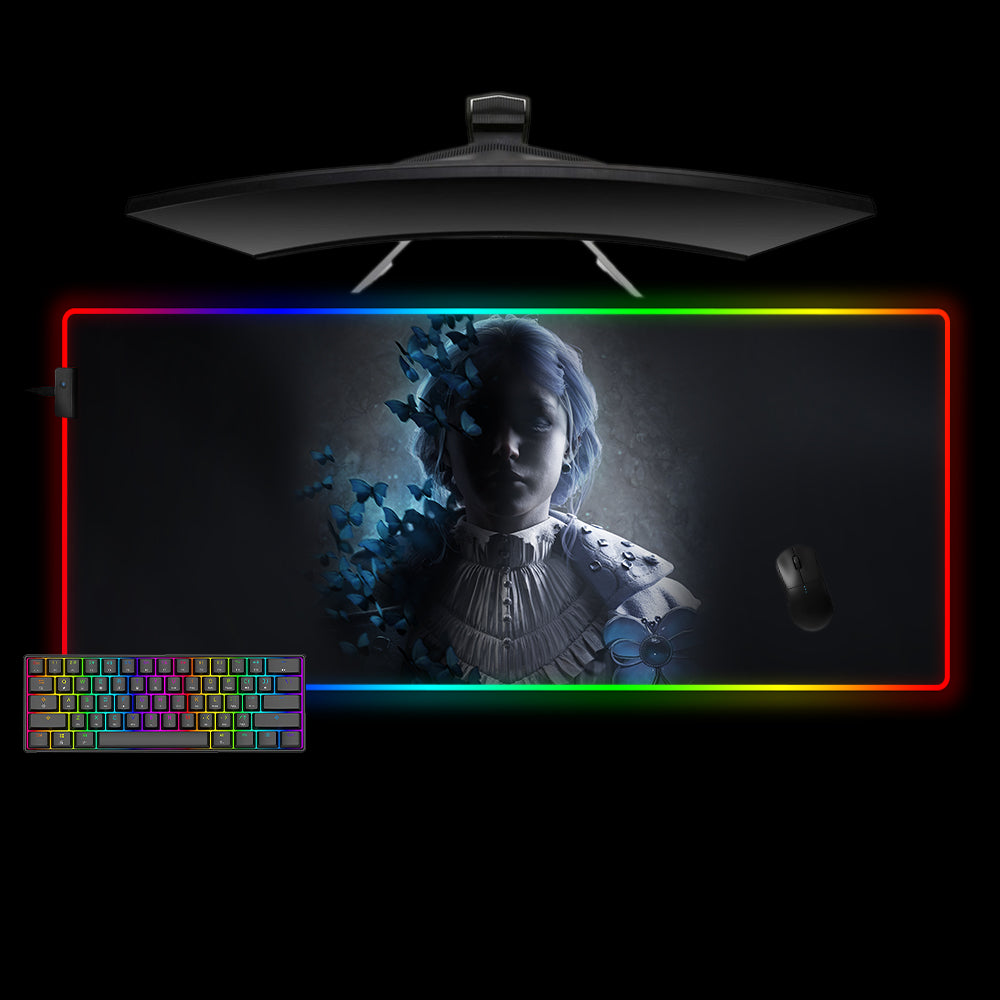 Lies of P Sophia Design XL Size RGB Light Gamer Mouse Pad, Computer Desk Mat