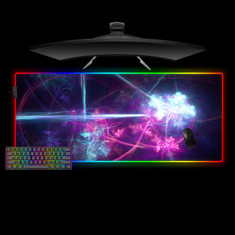 Light Show Abstract Design XL Size RGB Backlit Gamer Mouse Pad, Computer Desk Mat