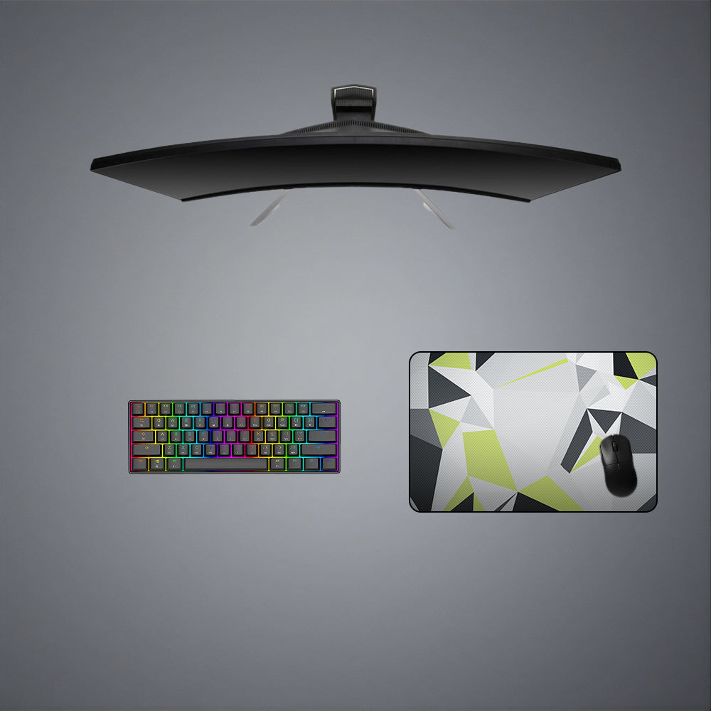 Lime & Gray Pattern Design Medium Size Gamer Mousepad