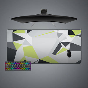 Lime & Gray Pattern Design XXL Size Gamer Mousepad