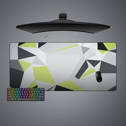 Lime & Gray Pattern Design XXL Size Gamer Mousepad
