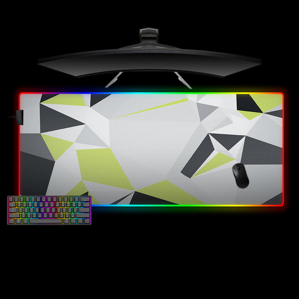 Lime & Gray Pattern Design XXL Size RGB Light Gamer Mousepad