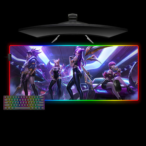 Girl Squad Design XXL Size RGB Lit Gaming Mouse Pad