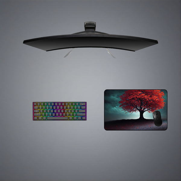 Lone Red Tree Painting Design Medium Size Gaming Mousepad