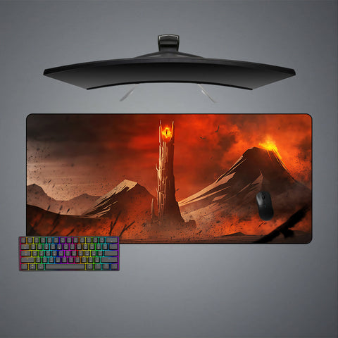 Lord of the Rings Tower of Sauron Design XXL Size Gaming Mouse Pad, Computer Desk Mat