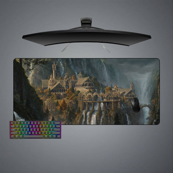 Lord of the Rings Rivendell Design XXL Size Gaming Mouse Pad, Computer Desk Mat