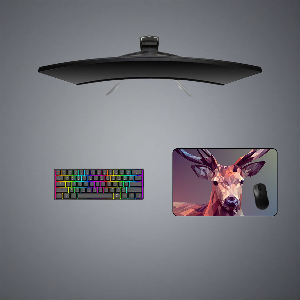 Low Poly Deer Design Medium Size Gaming Mouse Pad, Computer Desk Mat