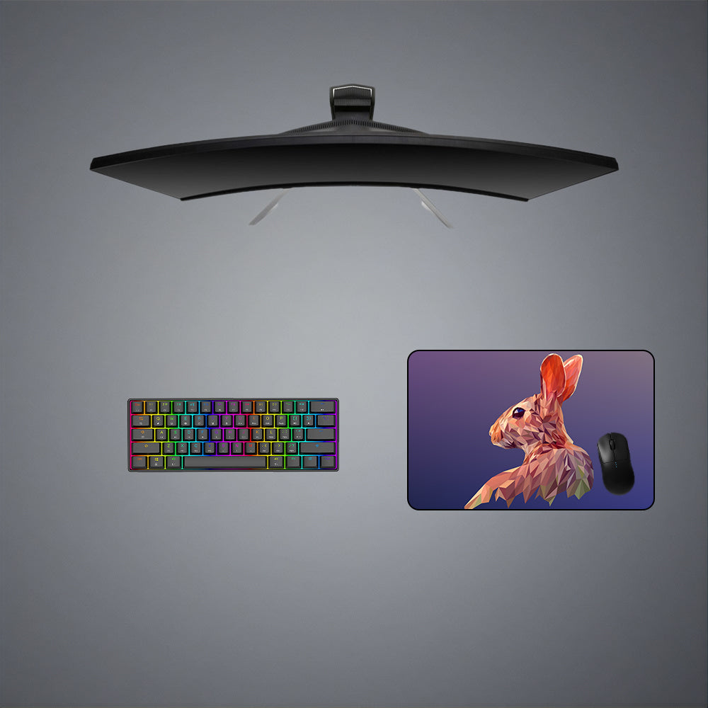 Low Poly Rabbit Design Medium Size Gaming Mouse Pad, Computer Desk Mat