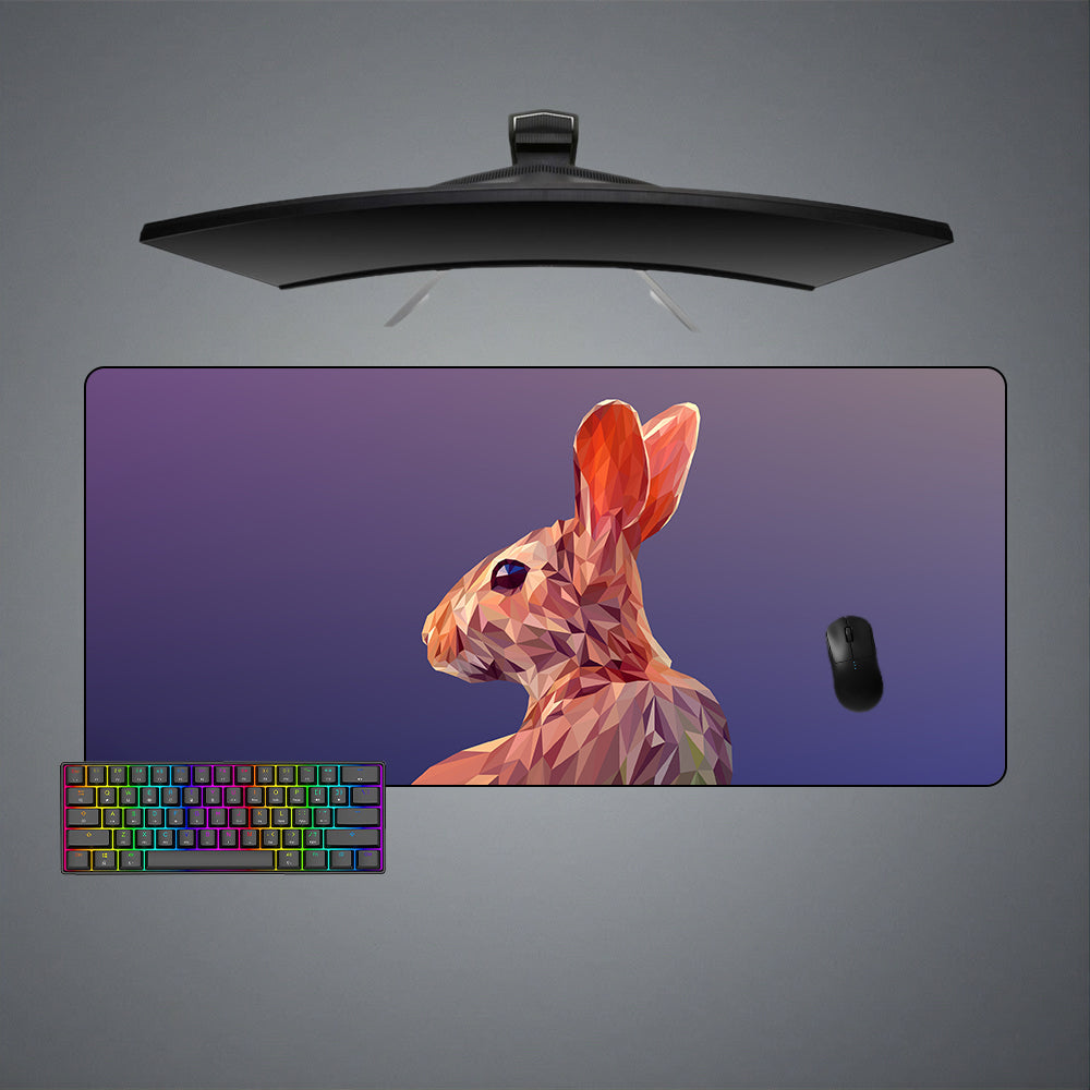 Low Poly Rabbit Design XXL Size Gaming Mouse Pad, Computer Desk Mat