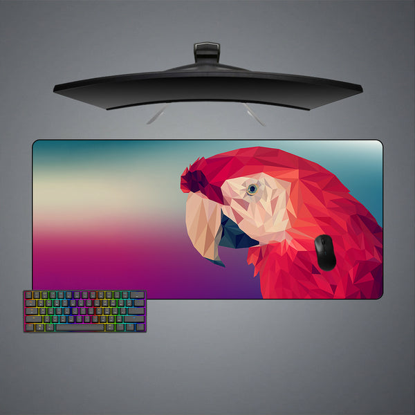 Low Poly Red Parrot Design XL Size Gaming Mouse Pad, Computer Desk Mat