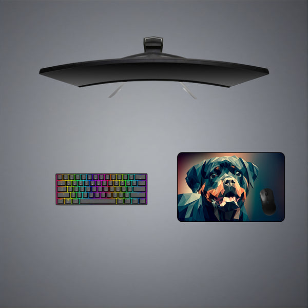 Low Poly Rottweiler Design Medium Size Gaming Mouse Pad, Computer Desk Mat