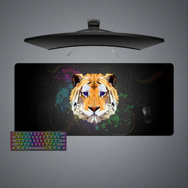Low Poly Tiger Design XL Size Gaming Mouse Pad, Computer Desk Mat