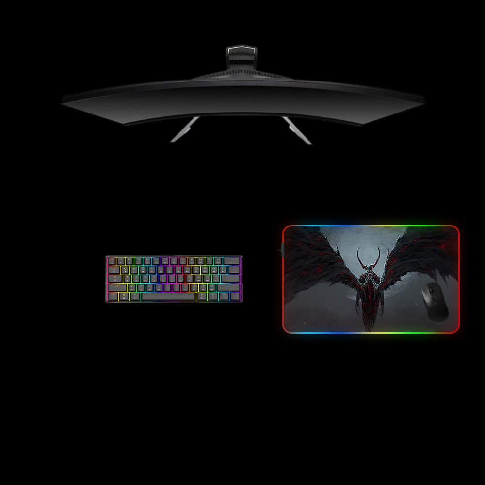 Lucifer Wings Design Medium Size RGB Lighting Gaming Mouse Pad