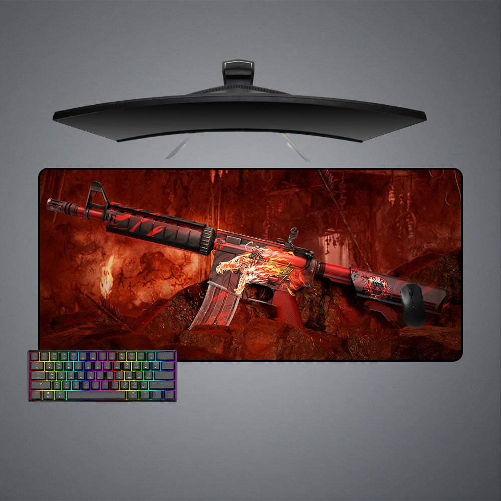 M4A4 Howl Design XL Size Gaming Mouse Pad, Computer Desk Mat