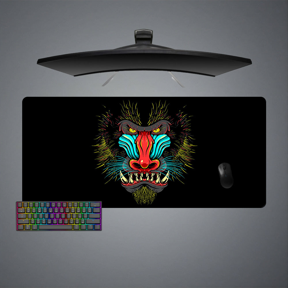 Mandrill Ape Design Large Size Gamer Mouse Pad, Computer Desk Mat