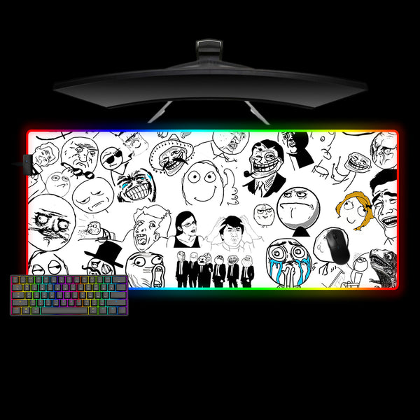 Meme Drawing Collection Design XXL Size RGB Light Gamer Mousepad