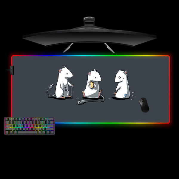 Mice Evolution Design XXL Size RGB Backlit Gamer Mouse Pad, Computer Desk Mat