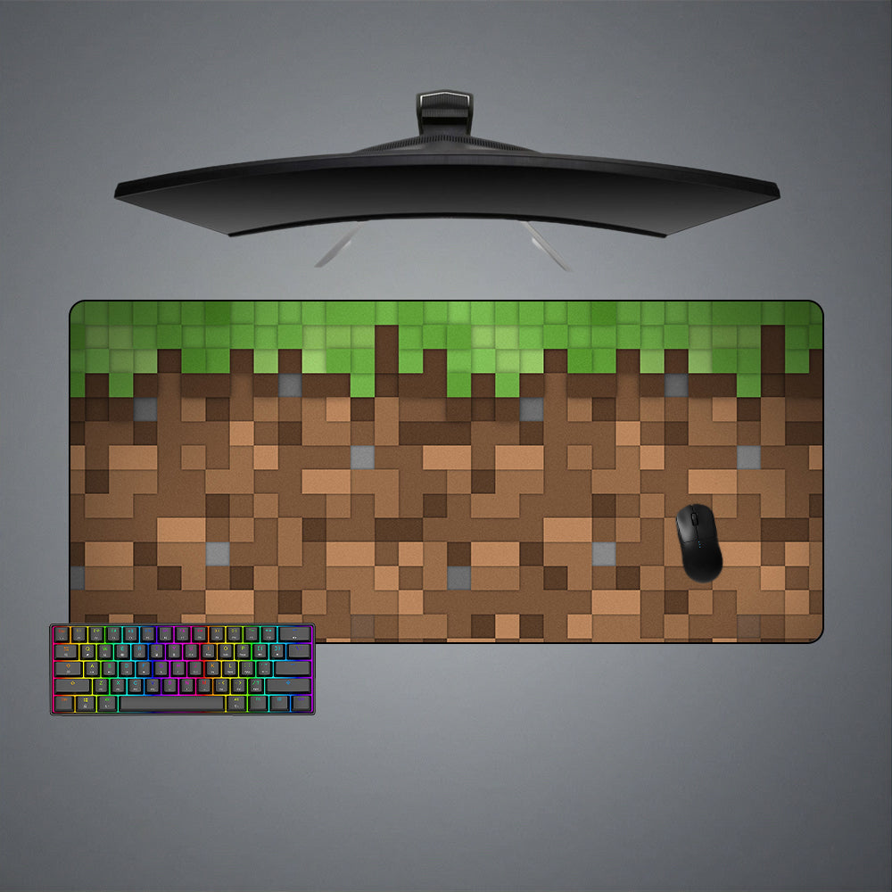 Minecraft Grass & Dirt Texture Design M-XXL Size Mouse Pad