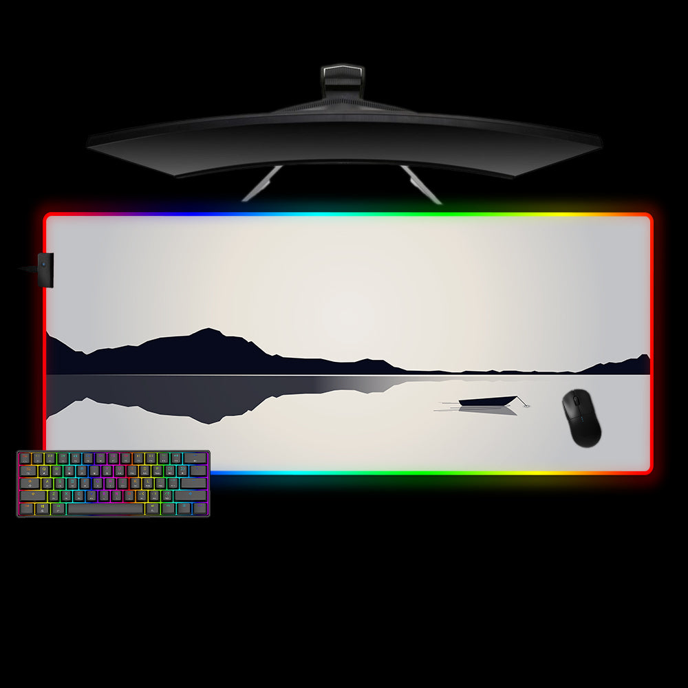 Minimalist Lake Design XXL Size RGB Lit Gaming Mouse Pad