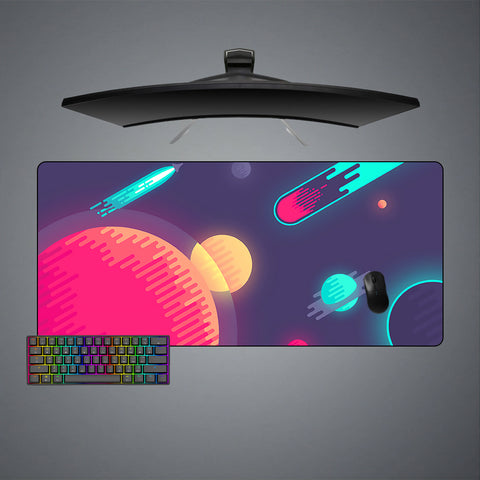 Minimalist Space Art Design XXL Size Gamer Mouse Pad, Computer Desk Mat