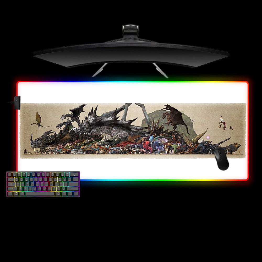 Monster Hunter Monster Scale Design XXL Size RGB Light Gamer Mousepad