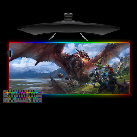 Rathalos Hunt Design XXL Size RGB Lit Gaming Mouse Pad