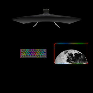 Moon Surface Design Medium Size RGB Light Gamer Mouse Pad