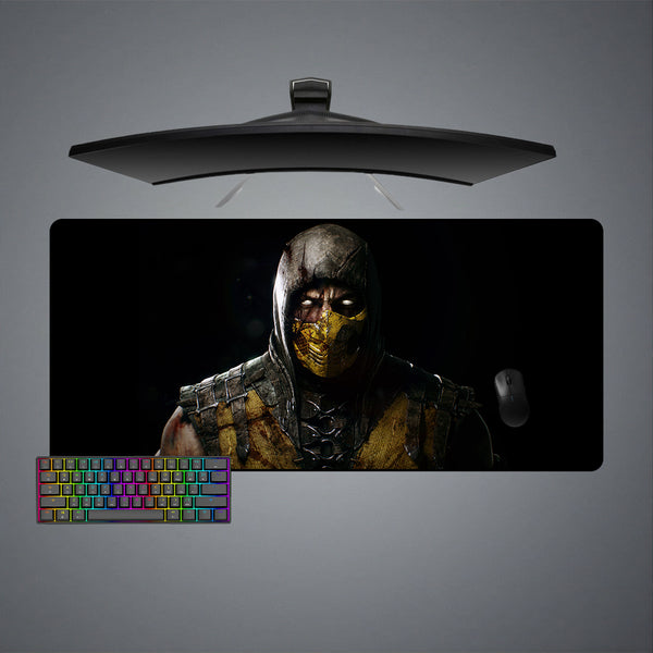 Mortal Kombat Scorpion Damage Design XL Size Gaming Mouse Pad, Computer Desk Mat