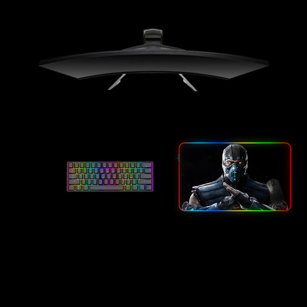 Mortal Kombat Sub-Zero Design M Size RGB Gaming Mouse Pad, Computer Desk Mat