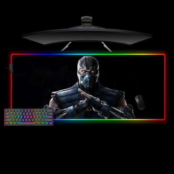 Mortal Kombat Sub-Zero Design XL Size RGB Gaming Mouse Pad, Computer Desk Mat