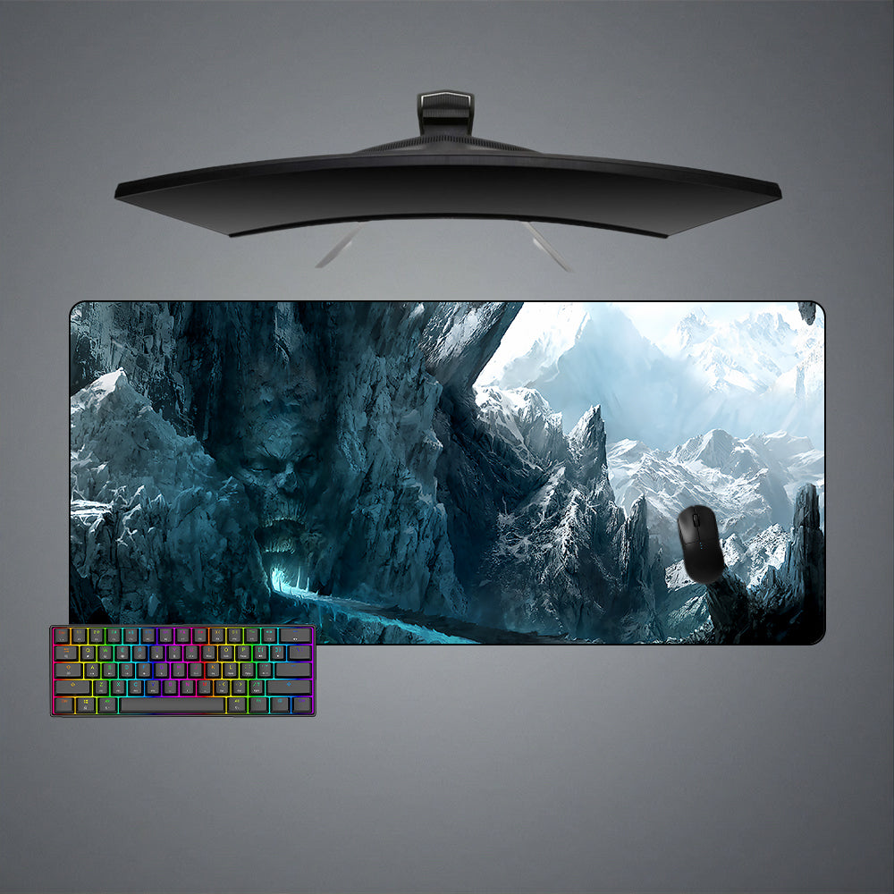 Mountain Monster Design XL Size Gamer Mouse Pad, Computer Desk Mat
